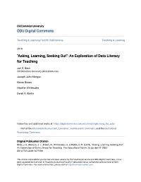 "Asking, Learning, Seeking Out": an Exploration of Data Literacy for Teaching