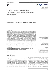 How Do Companies Envisage the Future? Functional Foresight