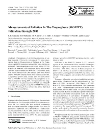 Measurements of Pollution in the Troposphere (MOPITT) Validation Through 2006