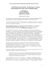 Moral Education in Lithuania: an Educology of Teaching Understanding and Caring Versus Teaching Reasoning