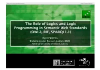 Owl2, Rif, Sparql1.1)