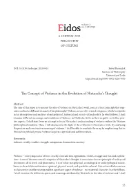 The Concept of Violence in the Evolution of Nietzsche's Thought