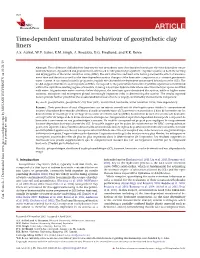 Time-Dependent Unsaturated Behaviour of Geosynthetic Clay Liners A.S
