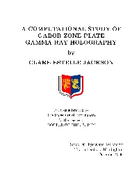 A Computational Study of Gabor Zone Plate Gamma Ray Holography