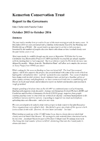 Conservation Advisor's Report 2015