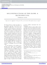Reconstructions of the Globe: a Retrospective Gabriel Egan
