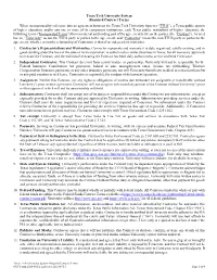 Texas Tech University System Required Contract Terms When