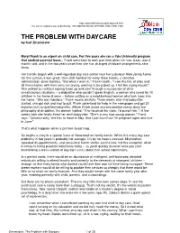 The Problem with Daycare