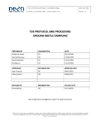 TOS Protocol and Procedure: Ground Beetle Sampling NEON.DOC.014050Vm