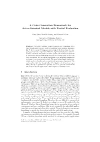 A Code Generation Framework for Actor-Oriented Models with Partial Evaluation