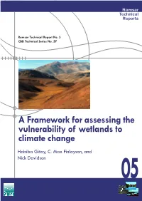 A Framework for Assessing the Vulnerability of Wetlands to Climate Change