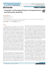 Cowpathy: an Emerging Domain of Complementary and Alternative Medicine