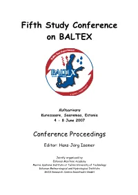 Fifth Study Conference on BALTEX