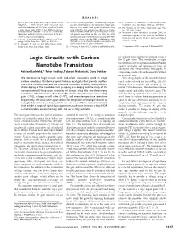 Logic Circuits with Carbon Nanotube Transistors