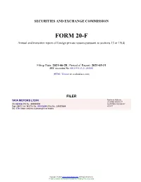 TATA MOTORS LTD/FI Form 20-F Filed 2021-06-28