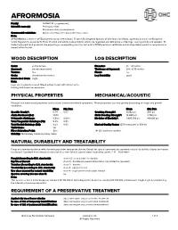 Afrormosia Tech Data