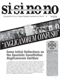 Anglicanorum Cœtibus While Maintaining Some of the Features of Anglicanism