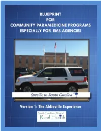 Blueprint for Community Paramedicine Programs