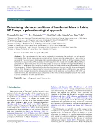 Determining Reference Conditions of Hemiboreal Lakes in Latvia, NE Europe: a Palaeolimnological Approach