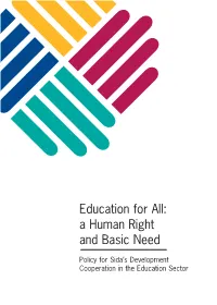 Education for All: a Human Right and Basic Need