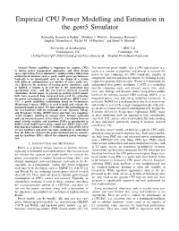 Empirical CPU Power Modelling and Estimation in the Gem5 Simulator