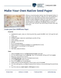 Make Your Own Native Seed Paper