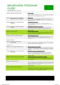 Melbourne Program Guide