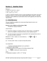 Section 2. Satellite Orbits