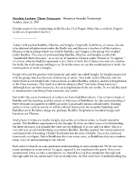 Sesshin Lecture: Three Treasures​- Shunryu