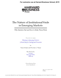 The Nature of Institutional Voids in Emerging Markets