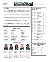 2017-18 Schedule