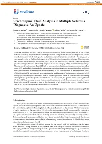 Cerebrospinal Fluid Analysis in Multiple Sclerosis Diagnosis: an Update