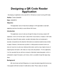 Designing a QR Code Reader Application