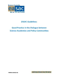 Good Practice in the Dialogue Between Science Academies and Policy Communities