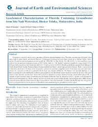 Journal of Earth and Environmental Sciences Panaskar DB, Et Al