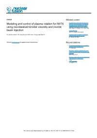 Modeling and Control of Plasma Rotation for NSTX Using