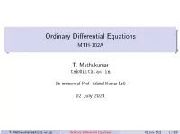 Ordinary Differential Equations