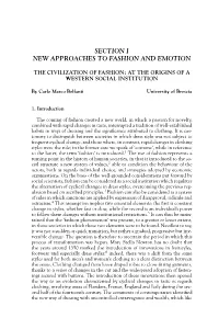 Section I New Approaches to Fashion and Emotion
