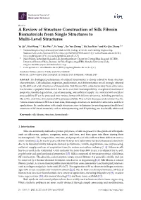 A Review of Structure Construction of Silk Fibroin Biomaterials from Single Structures to Multi-Level Structures