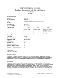 Database Management with Microsoft Access Course Design 2021-2022