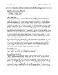Syllabus and Course Outline with Reading Assignments