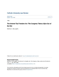The Internet Tax Freedom Act: the Congress Takes a Byte out of the Net