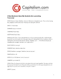4 New Business Ideas My Students Are Launching Transcript