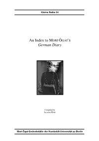 An Index to Mori Ôgai's