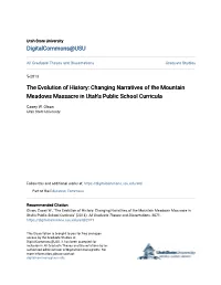Changing Narratives of the Mountain Meadows Massacre in Utah's Public School Curricula