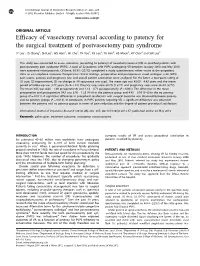 Efficacy of Vasectomy Reversal According to Patency for The