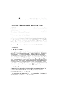 Equilateral Dimension of the Rectilinear Space