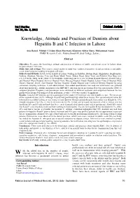 Knowledge, Attitude and Practices of Dentists About Hepatitis B and C Infection in Lahore