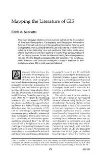 Mapping the Literature of GIS