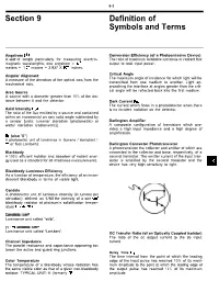 Section 9 Definition of Symbols and Terms